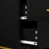 FUFU&GAGA Tall Nightstand Black and Gold with Wood Texture Bedside Table - 4 of 4