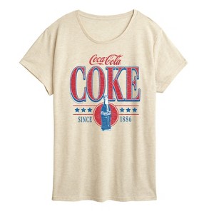 Women's - Coca-Cola - Red and Blue Logo Since 1886 Short Sleeve Graphic T-Shirt - 1 of 4