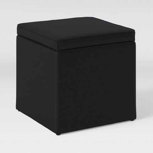 Black shop cube ottoman