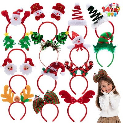 Joyfy 14-Pack Christmas Headbands – Festive 3D Holiday Party Headbands for Kids & Adults (One Size Fits All) 🎅