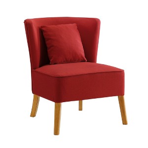 1pc Accent Chair with Curved Back Red - Saracina Home