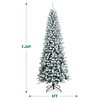 7.5ft Snow-Flocked Hinged Artificial Christmas Pencil Tree w/ 1189 Mixed Tips - 4 of 4
