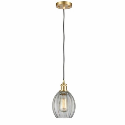 Eaton - 1 Light Cord Hung Mini Pendant In Industrial Style-9.5 Inches Tall and 6 Inches Wide