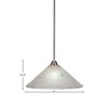 Toltec Lighting Paramount 1 - Light Pendant in  Brushed Nickel with 16" Frosted Crystal Shade - 2 of 2