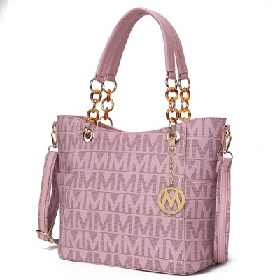 MKF Collection Kissaten Milan “M” Signature Tote Faux Leather Shoulder Bag for Women by Mia K