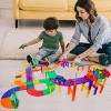 PICASSO-TILES 81 pc Race Track Magnetic Tiles, Building Blocks with 2 Racing Toy Cars included for Kids - 2 of 4