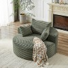 55''W Fluffy Corduroy Sleeper Chair with Pillows, Modern Extra Wide Sofa Chair for Living Room, Bedroom or Lounge, Green - ModernLuxe - 4 of 4