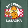 Women's - Garfield - But First Lasagna Lightweight French Terry Wide Neck Long Sleeve Shirt - 2 of 4