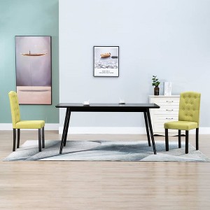 vidaXL Dining Chairs 2 pcs Green Fabric - 1 of 4