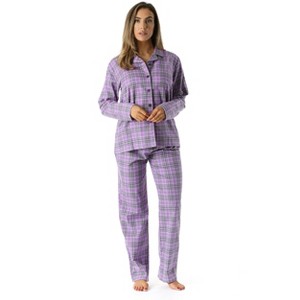 #FollowMe Printed Flannel Button-Front PJ Pant Set  Classic, Cozy Sleepwear - 1 of 3