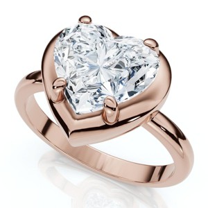 Pompeii3 Certified 2 1/2Ct Heart Diamond Button Engagement Ring 14k Gold or Pt Lab Created - 1 of 4