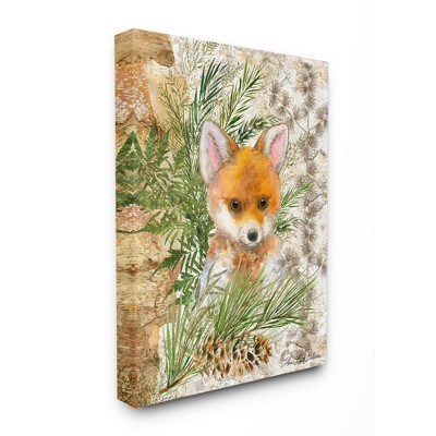 Stupell Industries Nursery Red Fox Forest Animal Children's Illustration Gallery Wrapped Canvas Wall Art, 30 x 40