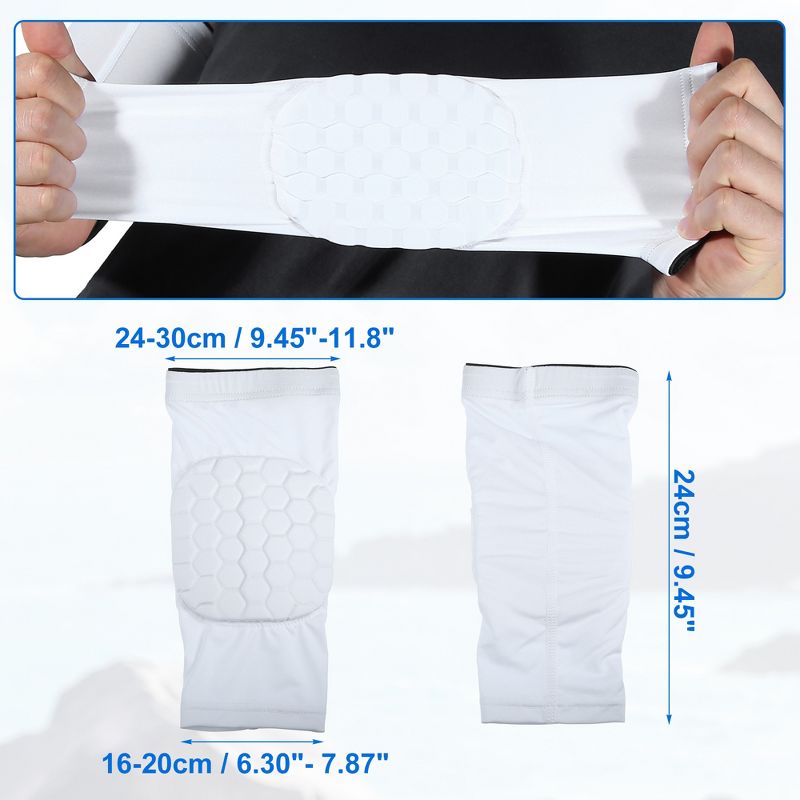 Unique Bargains 2pcs Elbow Brace Support Sleeve Elbow Pad Sleeve for Women Men White M Size, 2 of 4