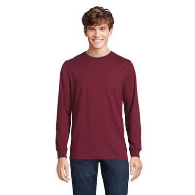 Lands' End Men's Super-T Long Sleeve T-Shirt with Pocket