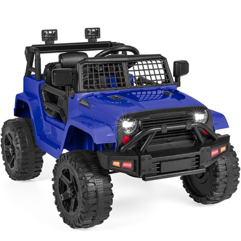 Best Choice Products 12V Kids Ride On Truck Car w Parent Remote Control Spring Suspension LED Lights Blue