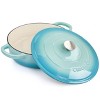 Crock Pot Artisan 5 Quart Enameled Cast Iron Braiser Pan with Lid in Gradient Aqua Blue - 3 of 4
