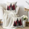 Black and Red Christmas Pillow Covers 18X18 Set of 2, Xmas Plaid Tree Winter Decorative - 3 of 4