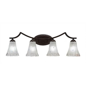 Toltec Lighting Zilo 4 - Light Vanity in  Dark Granite with 5.5" Fluted Frosted Crystal Shade - 1 of 1