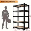 Heavy-Duty 5-Tier Storage Shelf, Foldable Steel Organizer Rack with Wheels for Kitchen Living Room, No Tools Assembly, Space Saver - 2 of 4
