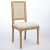 Akoasm Set of 2 Solid Wood Frame Dining Chairs with Square Rattan Backrest and Exquisitely Carved-Beige - 4 of 4