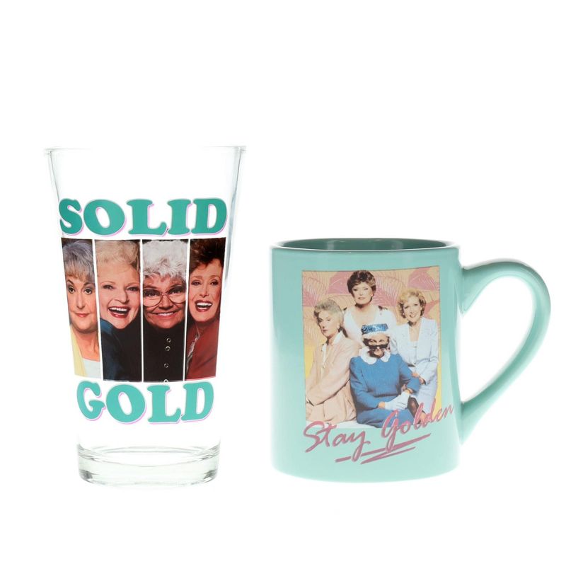 Silver Buffalo The Golden Girls "Stay Golden" Pint Glass and Coffee Mug Set, 1 of 10