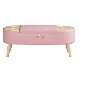 TiramisuBest Grey Storage Ottoman Bench 55.12 in, Chenille Tufted Bed Bench with Hidden Storage - 1 of 4