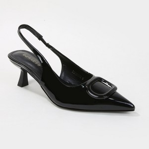 Berness Women's Promise Patent Slingback Heels with Buckle Accent - 1 of 4