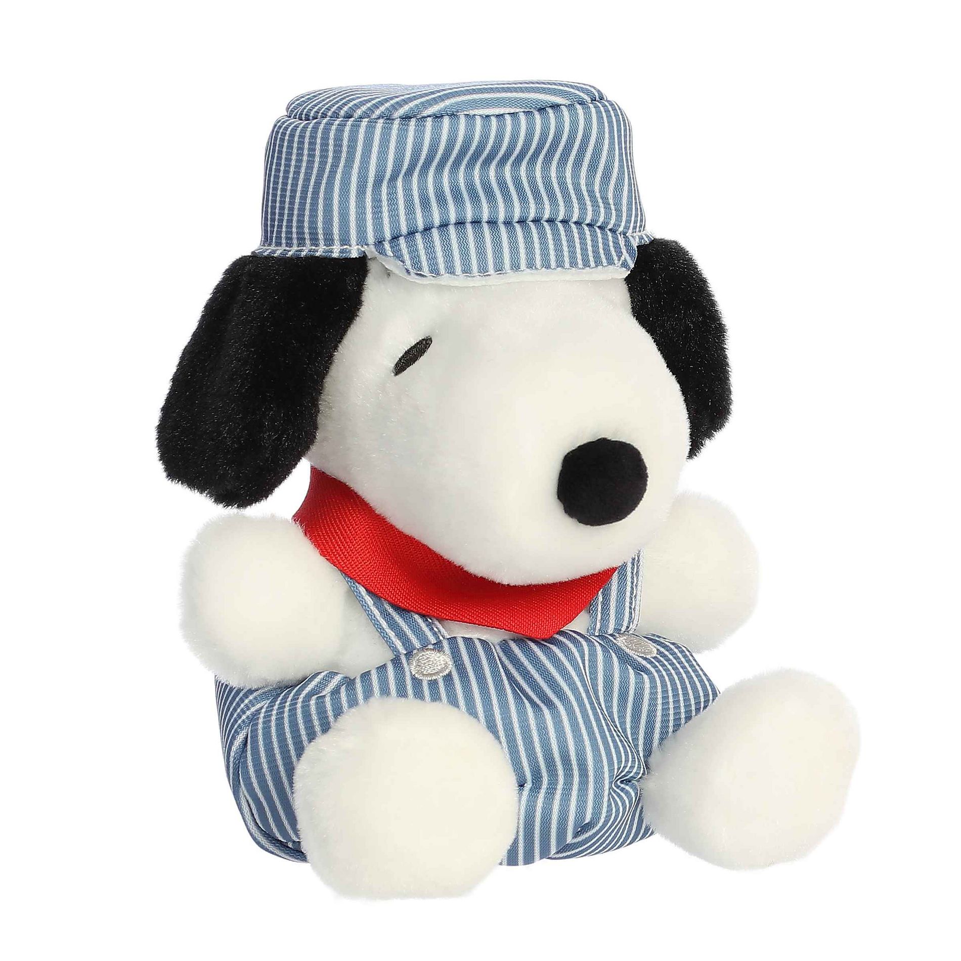 Aurora Mini Palm Pals Train Engineer Snoopy Peanuts Adorable Stuffed Animal Blue 5"
