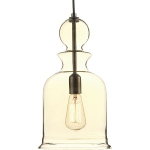 Progress Lighting, Staunton Collection, 1-Light Wall Sconce, Antique Bronze, Clear Glass Shade - 1 of 4