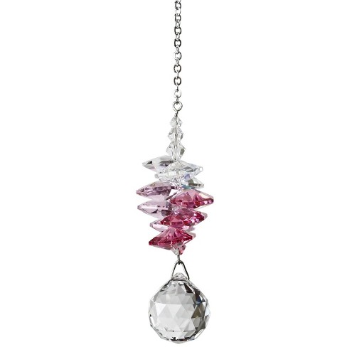 Woodstock Chimes Woodstock Rainbow Makers Collection, Crystal Sunrise Cascade, 3'' Pink Crystal Suncatcher CCSP - image 1 of 3