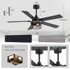 Airsurfer 52" Ceiling Fan with Light,Ceiling Fan with 5 Plywood Blades and Remote Control,6 Speeds DC Motor,Memory Function,2 Downrods,Matte Black - 3 of 4