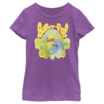 Girl's Winnie The Pooh Big Face Eeyore T-shirt - Purple Berry - Medium ...