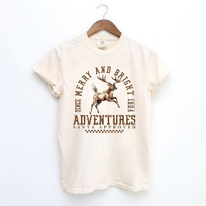 Simply Sage Market Women's Merry and Bright Adventures Short Sleeve Garment Dyed Tee - 1 of 4