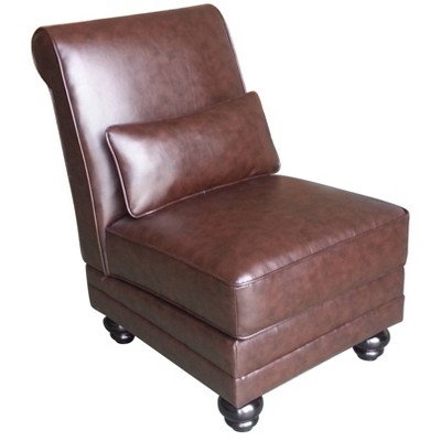 Copenhagen Bonded Leather Slipper Chair Chestnut Brown - Serta