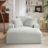 Oversized Corduroy Modern Armless Chaise Lounge Chair with No Assembly Required and Comfy Sleeper Function - 2 of 4