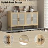 TIRAMISUBEST Sideboard Rustic Buffet Cabinet, Accent Storage Cabinet with Decorative Rattan Doors, Buffet Cabinet with Storage for Entryway - 4 of 4