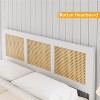 Acekool Bohemian Rattan Platform Bed Frame with Headboard, Strong Metal Slats, No Box Spring Needed, Noise-Free Design - 3 of 4