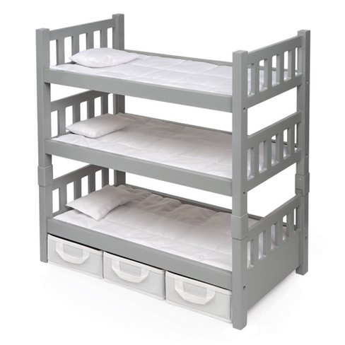 Badger Basket 1 2 3 Convertible Doll Bunk Bed With Baskets And