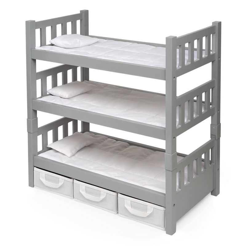 Badger Basket 1-2-3 Convertible Doll Bunk Bed with Baskets and Free Personalization Kit  - Executive Gray, 1 of 9