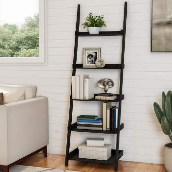 Lavish Home 5-Tier Freestanding Wood Ladder Bookshelf for Storage