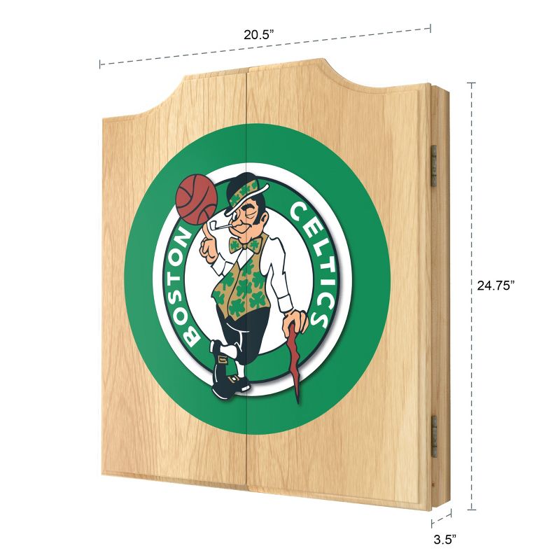 Boston Celtics Logo Dart Board Cabinet Set, 4 of 6