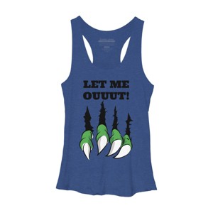 Women's Design By Humans Let the monster out halloween By ArtStyleAlice Racerback Tank Top - 1 of 3