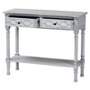 Baxton Studio Gellert Wood 2 Drawer Console Table Gray/Mirror: Traditional Design, Carved Detailing, Storage Shelf - 3 of 4