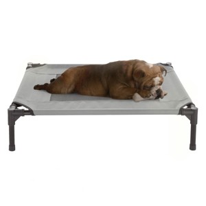 Elevated Dog Bed - 30x24-Inch Portable Pet Bed with Non-Slip Feet - Indoor/Outdoor Dog Cot or Puppy Bed for Pets up to 50lbs by PETMAKER (Gray) - 1 of 4