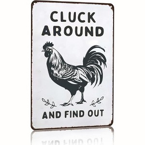 Lomsoe Funny Chicken Sign Chicken Cluck Around and Find Out Tin Sign For Farm Chicken Coop Farmhouse Kitchen Garden Decor Christmas Gift 8 X 12 Inch - 1 of 1