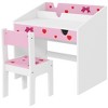 Qaba Kids Desk and Chair Set, Student Writing Desk for Bedroom & Study Room with Storage,  Aged 3-6 Years - 4 of 4