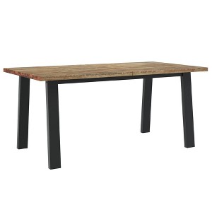 vidaXL Dining Table Brown and black Solid Acacia wood 67 x 35 in - 1 of 4