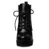 Allegra K Women's Round Toe Chunky Heel Lace Up Platform Boots - 2 of 4