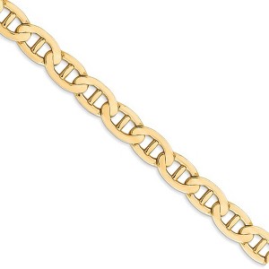 Black Bow Jewelry 7mm 14k Yellow Gold Solid Concave Anchor Chain Necklace - 1 of 4