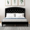 Bed Frame with Headboard – Upholstered Velvet Platform Bed, Rivet Button Tufted, Heavy Duty, No Box Spring - 4 of 4